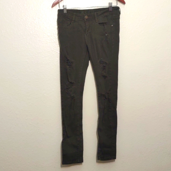 SLIGHTLY USED MACHINE POUR NEUF MODE DARK GREEN JEANS LOW RISE SIZE 28 - Picture 1 of 15